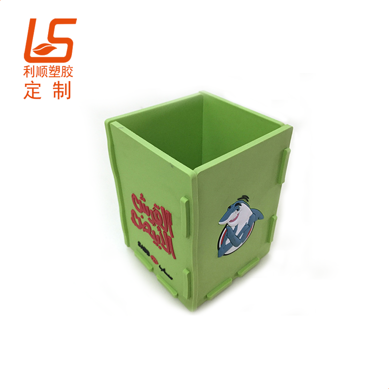 定制卡通圖案筆筒 PVC軟膠可拆卸筆筒